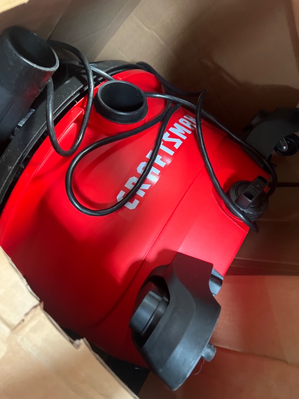 Photo 3 of CRAFTSMAN CMXEVBE17594 12 Gallon 6.0 Peak HP Wet/Dry Vac, Portable Shop Vacuum with Attachments, Red
