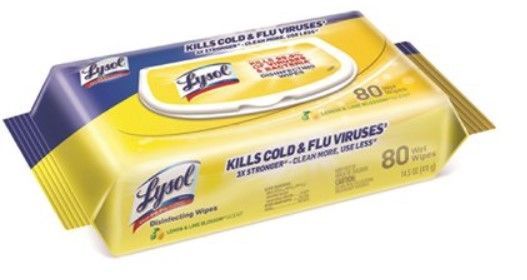 Photo 1 of 6 pack -  Lysol 80-Count Lemon and Lime Blossom Disinfecting Wipes, Flat pack
