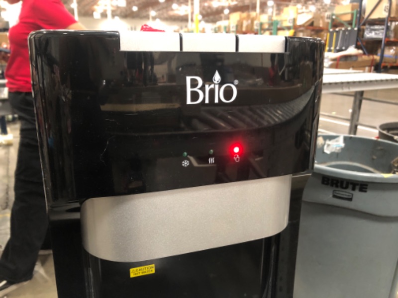 Photo 2 of * Pump output nipple sheared off * sings of wear and tear * powers on *
Brio CLBL420V2 Bottom Loading Water Cooler Dispenser for 3 & 5 Gallon Bottles - 