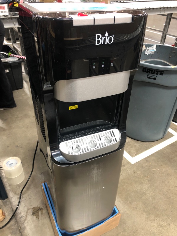 Photo 3 of * Pump output nipple sheared off * sings of wear and tear * powers on *
Brio CLBL420V2 Bottom Loading Water Cooler Dispenser for 3 & 5 Gallon Bottles - 