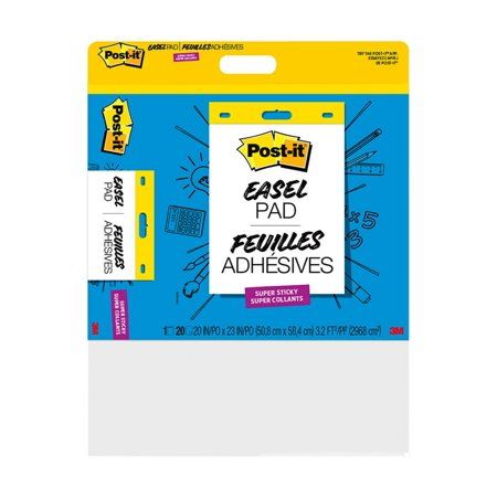 Photo 1 of 2 of- Post-it Super Sticky Easel Pad, Medium Size, 20" x 23", White, 20 Shts
