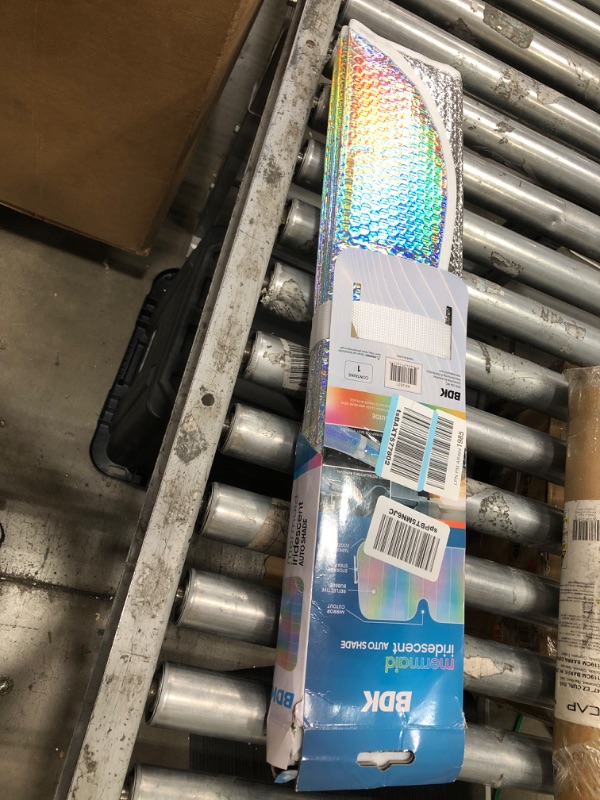 Photo 2 of BDK Sharper Image - Iridescent Mermaid, Hologram Foil, Chameleon Front Windshield Sun Shade, Double Bubble Accordion Folding Auto Sunshade for Car Truck SUV 58 x 27 Inch (SIAS-2531)