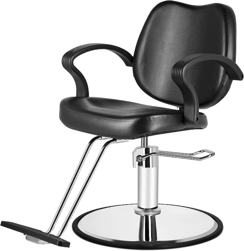 Photo 1 of Beauty Mega Black Hydraulic Barber Styling Chair Hair Beauty Salon Equipment
