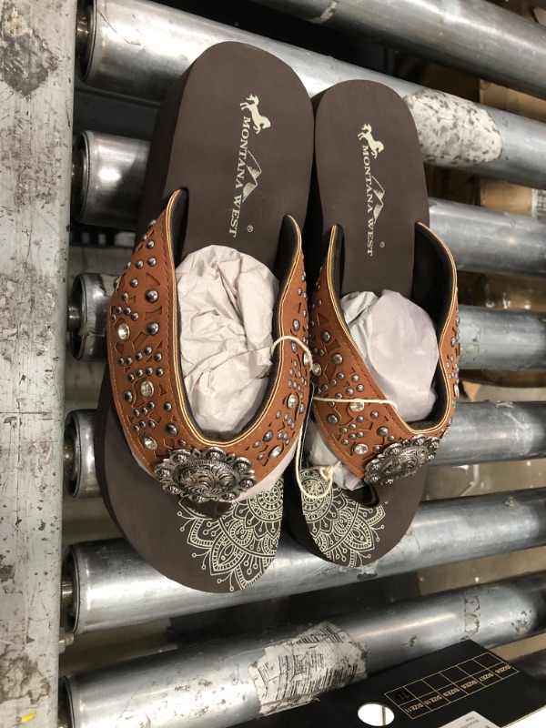 Photo 2 of Montana West Patriotic Wedge Flip Flops for Women Western Rhinestone Comfort Thong Sandals