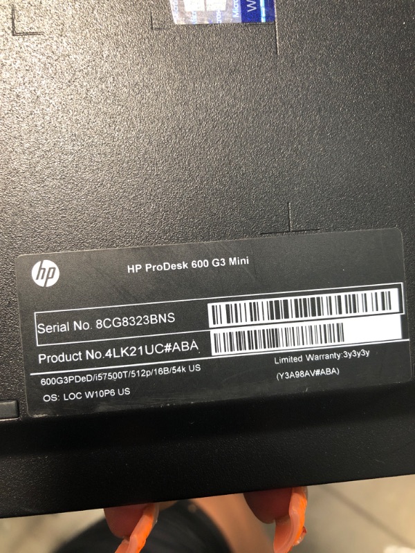 Photo 2 of HP 1KB99UT#ABA ProDesk 600 G3 - Personal Computer - Mini Desktop - 8 GB RAM - 256 GB SSD - Intel HD Graphics - Black/Gray