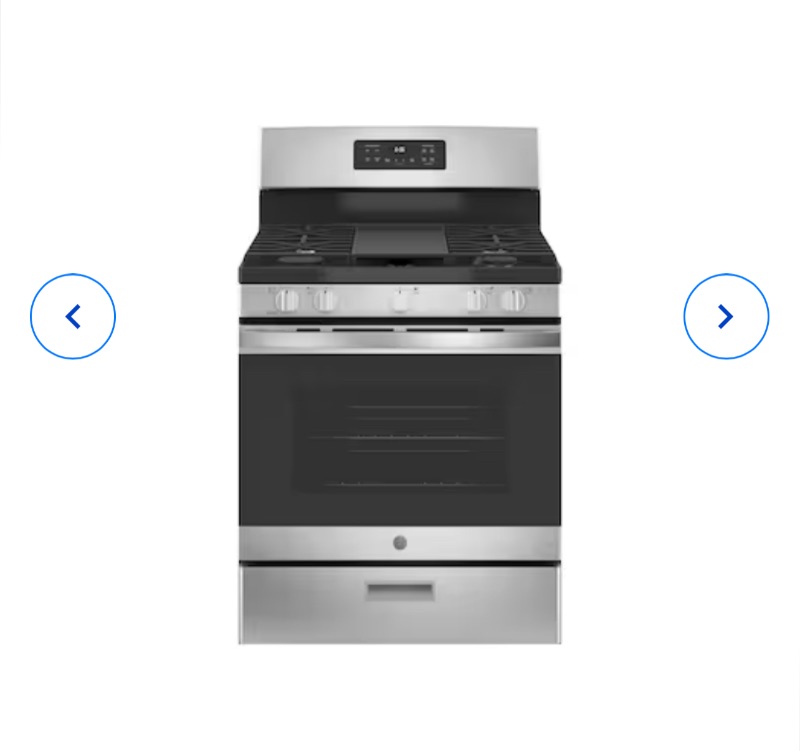 Photo 1 of GE 30-in 5 Burners 5-cu ft Freestanding Natural Gas Range (Stainless Steel)