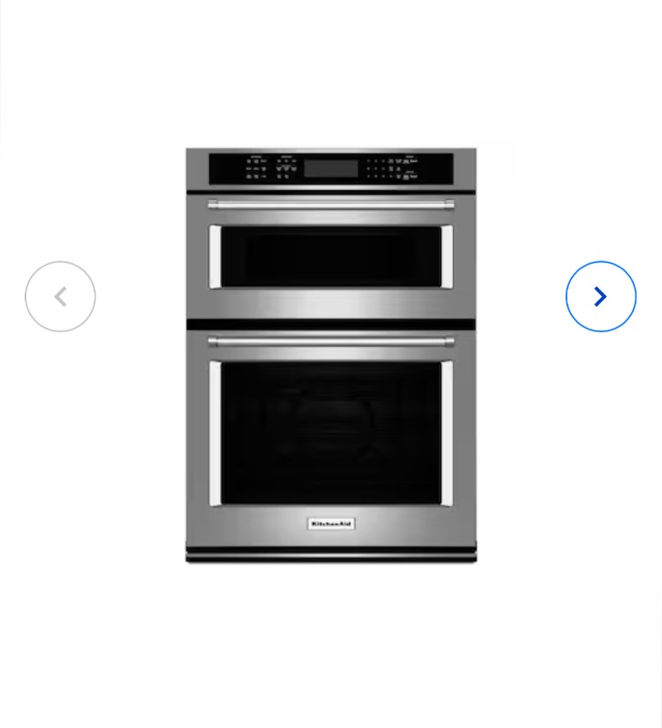 Photo 1 of KitchenAid 30-in Self-Cleaning Convection Microwave Wall Oven Combo (Stainless Steel)