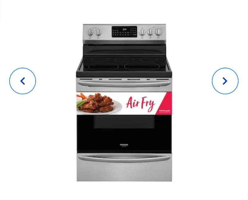 Photo 1 of Frigidaire Gallery 30-in Smooth Surface 5 Elements 5.7-cu ft Self-Cleaning Air Fry Convection Oven Freestanding Electric Range (Fingerprint Resistant Stainless Steel)