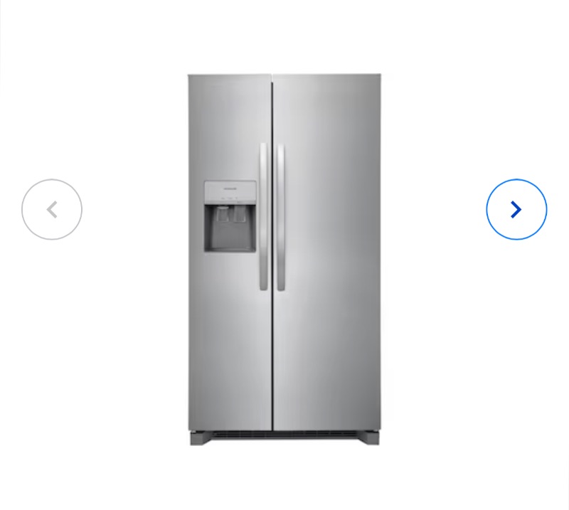 Photo 1 of Frigidaire 25.6-cu ft Side-by-Side Refrigerator with Ice Maker (Fingerprint Resistant Stainless Steel) 