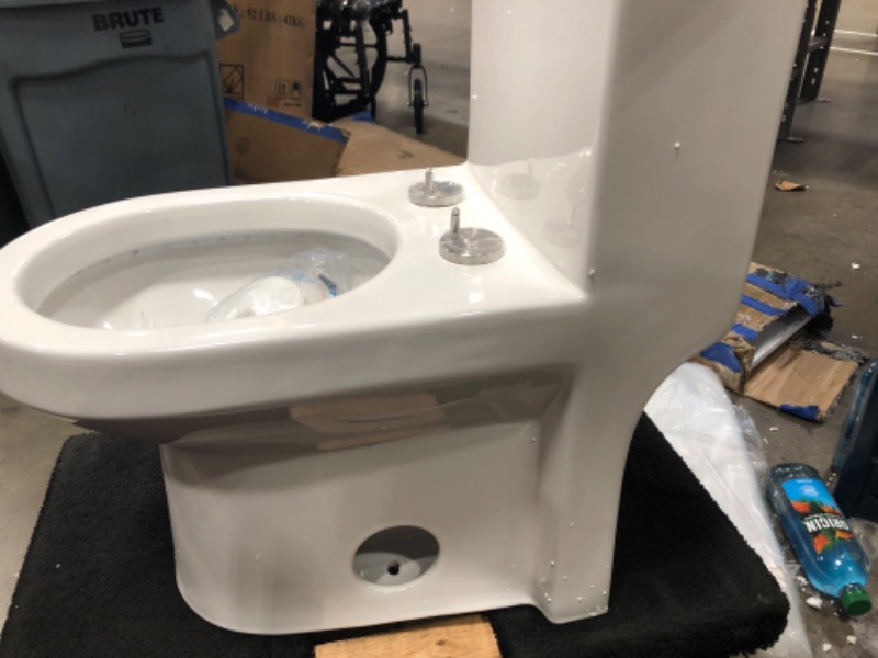 Photo 8 of *missing parts* HOROW HWMT-8733 Small Compact One Piece Toilet For Bathroom, Powerful & Quiet Dual Flush Modern Toilet, 12'' Rough-In Toilet & Soft Closing Seat Include, 25"D x 13.4"W x 28.4"H, White 12" Rough in