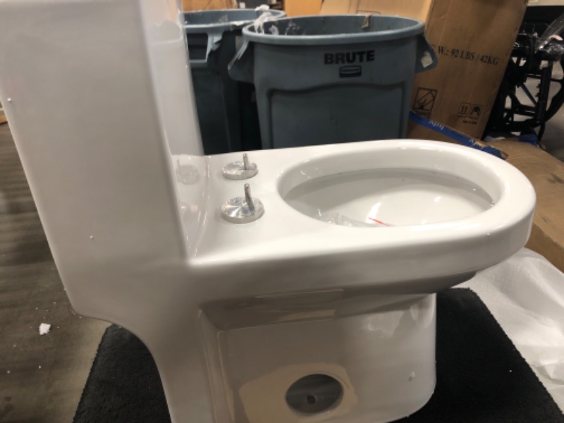 Photo 6 of *missing parts* HOROW HWMT-8733 Small Compact One Piece Toilet For Bathroom, Powerful & Quiet Dual Flush Modern Toilet, 12'' Rough-In Toilet & Soft Closing Seat Include, 25"D x 13.4"W x 28.4"H, White 12" Rough in