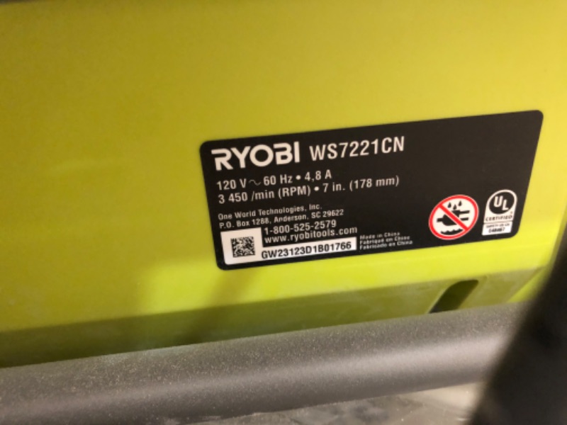 Photo 4 of **PARTS ONLY** RYOBI
4.8 -Amps 7 in. Blade Corded Tabletop Wet Tile Saw