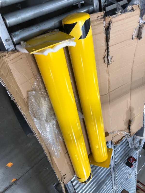 Photo 2 of VEVOR Safety Bollard, 48 Inch Height Bollard Post, 5.5 Inch Diameter Steel Pipe Safety Bollard Post, Yellow Steel Bollard, Steel Safety Bollard with 8 Anchor Bolts, Perfect for Traffic-Sensitive Area 48’’Hx5.5''D