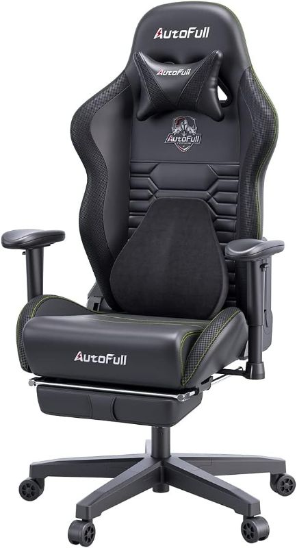 Photo 1 of AutoFull C3 Gaming Chair Office Chair PC Chair with Ergonomics Lumbar Support, Racing Style PU Leather High Back Adjustable Swivel Task Chair with Footrest (Black)
