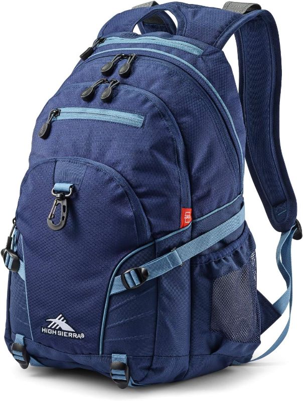 Photo 1 of High Sierra Loop Backpack, Travel, or Work Bookbag with tablet sleeve, One Size, True Navy/Graphite Blue
