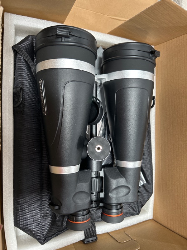 Photo 2 of Celestron – SkyMaster Pro 20x80 Binocular – Outdoor and Astronomy Binocular – Large Aperture for Long Distance Viewing – Fully Multi-coated XLT Coating – Tripod Adapter and Carrying Case Included 20x80 Binoculars