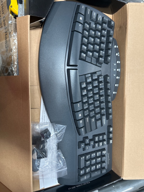 Photo 2 of Perixx Periboard-612 Wireless Ergonomic Split Keyboard with Dual Mode 2.4G and Bluetooth Feature, Compatible with Windows 10 and Mac OS X System, Black, US English Layout, (11354) Wireless Black Keyboard