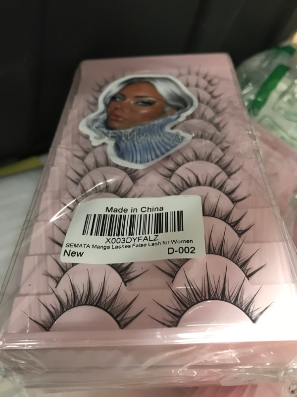 Photo 1 of 3 SEMATA 14MM Manga Lashes False Lashes Natural Look Wispy Eyelashes Spiky Anime Fake Eyelashes Pack 10 Pairs 5A-Spiky Wispy Lashes