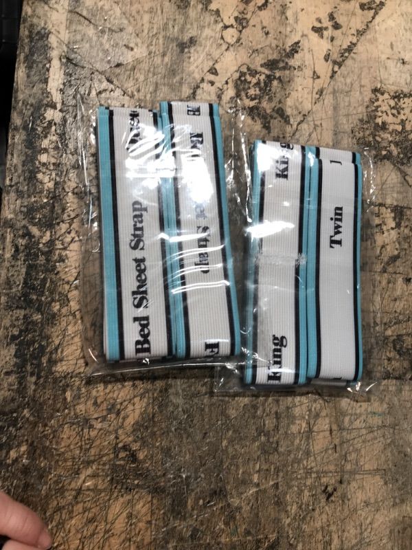 Photo 1 of 2 PACK Utobanh Bed Sheet Organizer and Storage Label Bands - 4 Pieces Nylon Labels Bedding Bands - King Twin Full Queen Sheet Straps - Elastic Bed Sheet Bands for Home Wardrobe Dorm?Light Blue?4 pcs?
