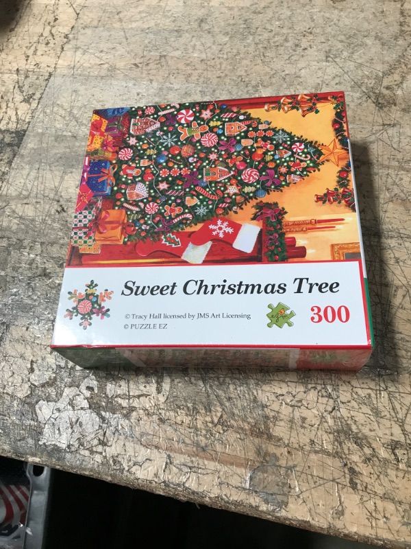 Photo 2 of 300 Piece Christmas Tree Puzzle for Adults Seniors Large Pieces Candy Cane Gingerbread Man House Holiday Family Puzzle Gifts for All Puzzlers