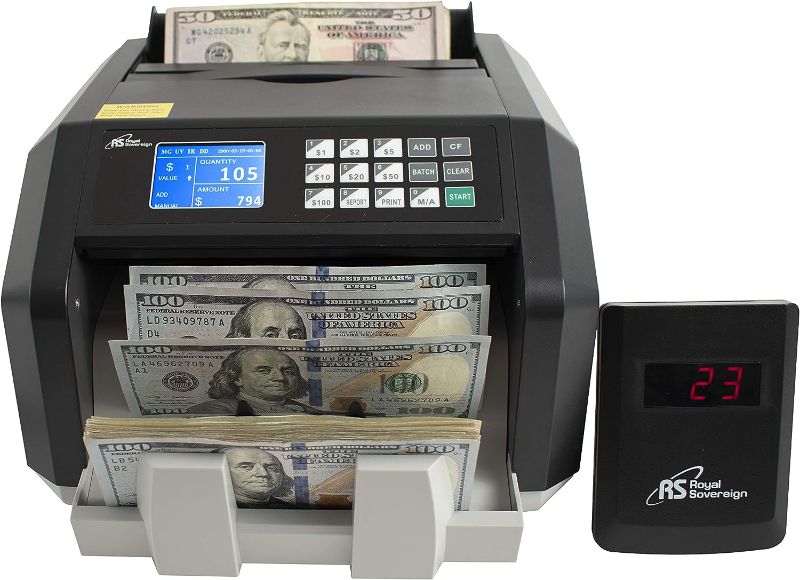 Photo 1 of Royal Sovereign High Speed Money Counting Machine, with UV, MG, IR Counterfeit Bill Detector & Value Counting (RBC-ES250)