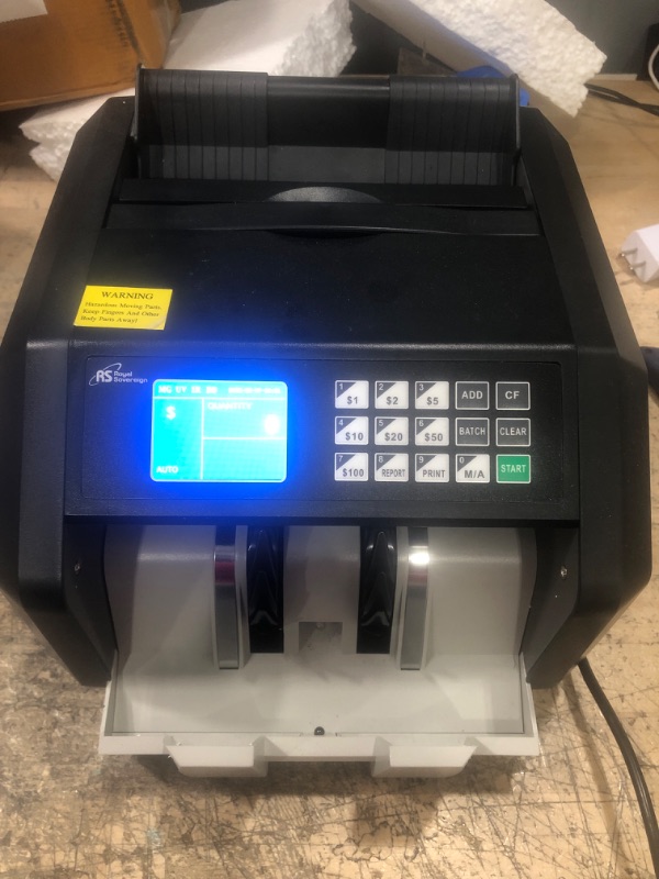 Photo 2 of Royal Sovereign High Speed Money Counting Machine, with UV, MG, IR Counterfeit Bill Detector & Value Counting (RBC-ES250)