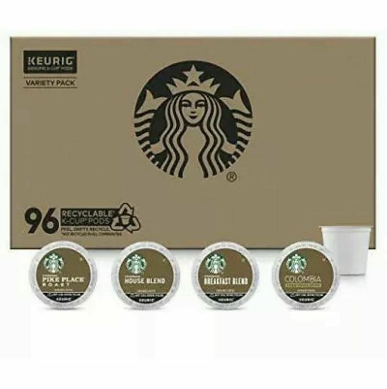 Photo 1 of *7/23/2023* Starbucks Medium Roast K-Cup Coffee 96 Pods — Variety Pack Keurig 4 Flavors
