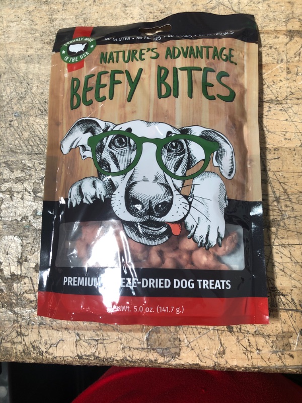 Photo 1 of *6/16/2023* Nature's Advantage Grain-Free Beefy Bites Freeze-Dried Dog Treats, 5-oz bag