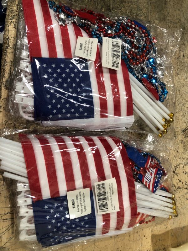 Photo 2 of 28 PCS 4th of July Accessories Party Favors, 18PCS Patriotic Star Bead Necklaces+10 PCS Temporary Tattoos Stickers for Kids Adults,July 4th/Fourth Party Favor Supplies,Independence Day Decor Accessories 18PCS necklaces+10PCS tattoos-- 2 ITEMS 