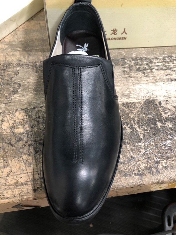 Photo 2 of LUANKANG BLACK LEATHER MENS DRESS SHOES 8 1/2