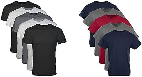 Photo 1 of GILDAN MENS  T SHIRTS 5PK BLACK AND GREY SIZE 38-40 COLORS MAY VARY 