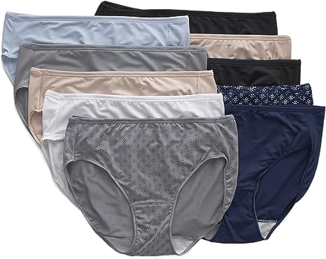 Photo 1 of Hanes Women's Microfiber Panties Pack, Moisture-Wicking Stretch Underwear, 10-Pack (Colors May Vary)