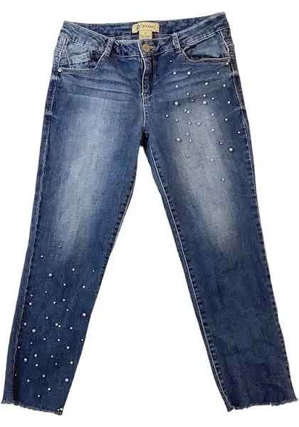 Photo 1 of Democracy Jeans Flex-ellent Mid-rise Straight Blue Denim Stretch 12
