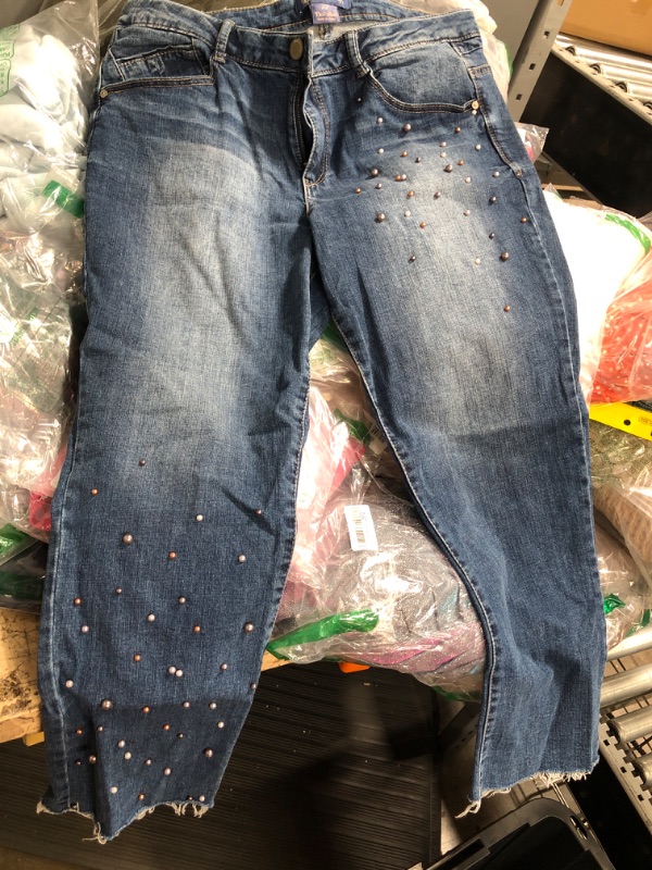 Photo 2 of Democracy Jeans Flex-ellent Mid-rise Straight Blue Denim Stretch 12