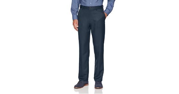 Photo 1 of Essentials Men's Expandable Waist Classic-Fit Flat-Front Dress Pants, .