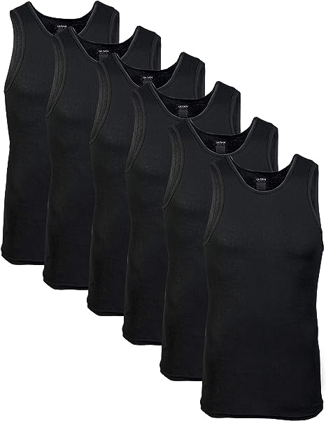 Photo 2 of Gildan Men's A-Shirt Tanks, Multipack, 6 PK LARGE 42-44