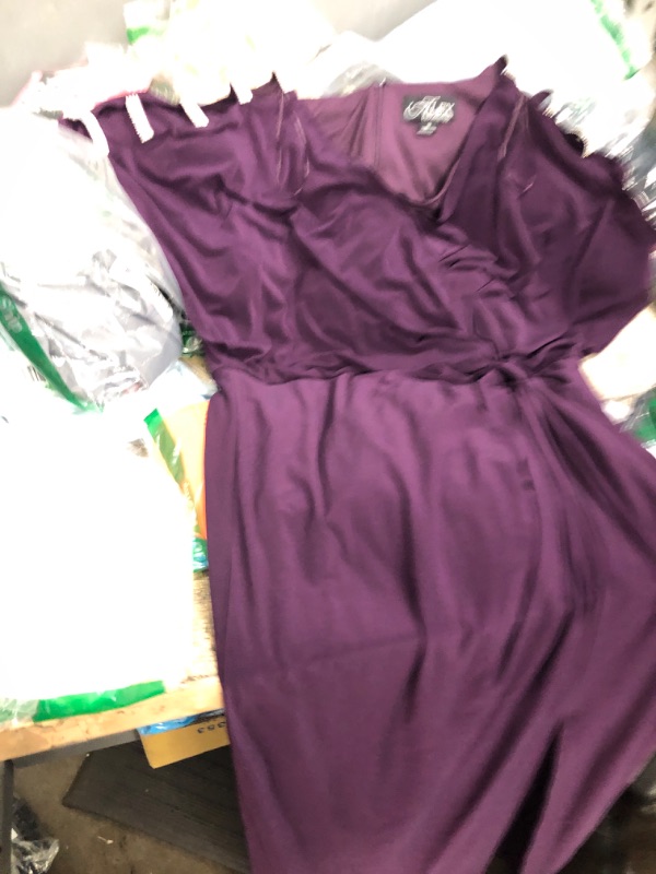 Photo 1 of ALEX EVENINGS PURPLE EVENING GOWN WITH RHINE SHONE SHOULDERS SIZE 18