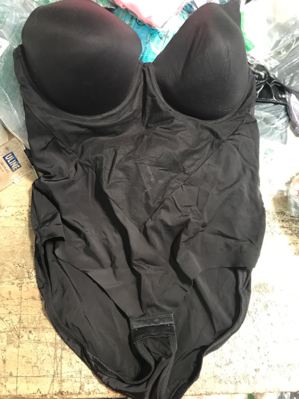 Photo 2 of Maidenform womens Shaper With Built-in Bra Fl1056 shapewear bodysuits, Black W/Body Beige Lining, 36C US
