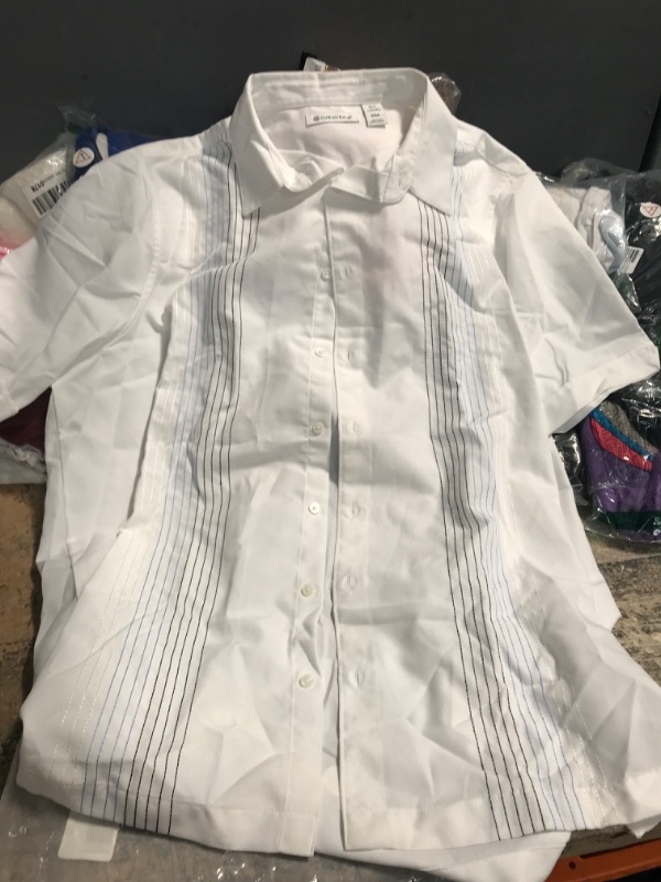 Photo 1 of CUBAVERA BOWLING SHIRT WHITE  SUMMER CAMP BUTTON UP TOP XLT