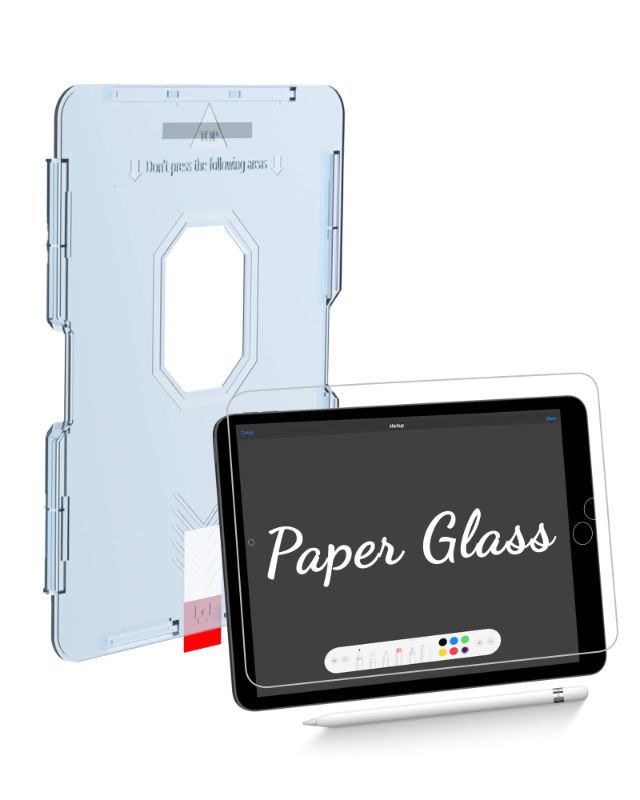 Photo 1 of 2 PACK Bioton Paperfeel Glass Screen Protector Compatible with iPad 9th Generation/iPad 8th Generation/iPad 7th Generation (iPad 10.2 Inch) [Auto-Alignment Tool] [Tempered Glass] [EZ Kit]