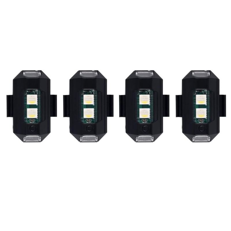 Photo 1 of 2 PACK YFRAUTO RGB LED Strobe Lights Drone Storbe LED Lights Veicle Anti-Collision Strobe Light Bike Motocycle Tail Lights USB Recharge 7 Colors Fits DJI Mini, Mavic air 2 Pro, Phantom, Inspire, Zoom 4pcs 110mAh-4 Pack