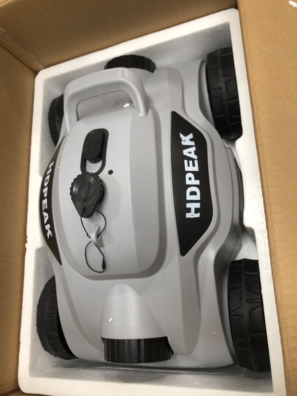 Photo 2 of **DID NOT POWER ON**
\Cordless Robotic Pool Cleaner, HDPEAK Pool Vacuum Lasts 110 Mins, Auto-Parking, Rechargeable, Automatic Cordless Pool Vacuum Ideal for Above/In-Ground Pools Up to 50 feet, Grey