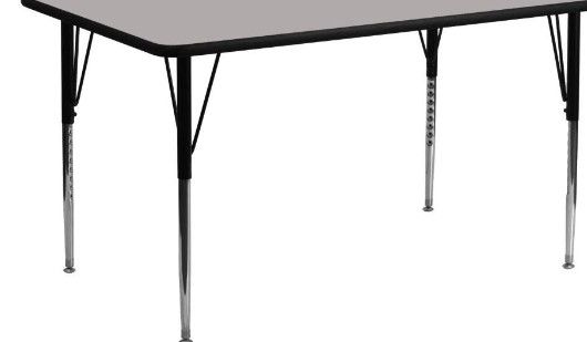 Photo 1 of ***LEGS ONLY***
Flash Furniture Wren 24''W x 60''L Rectangular Grey HP Laminate Activity Table - Standard Height Adjustable Legs