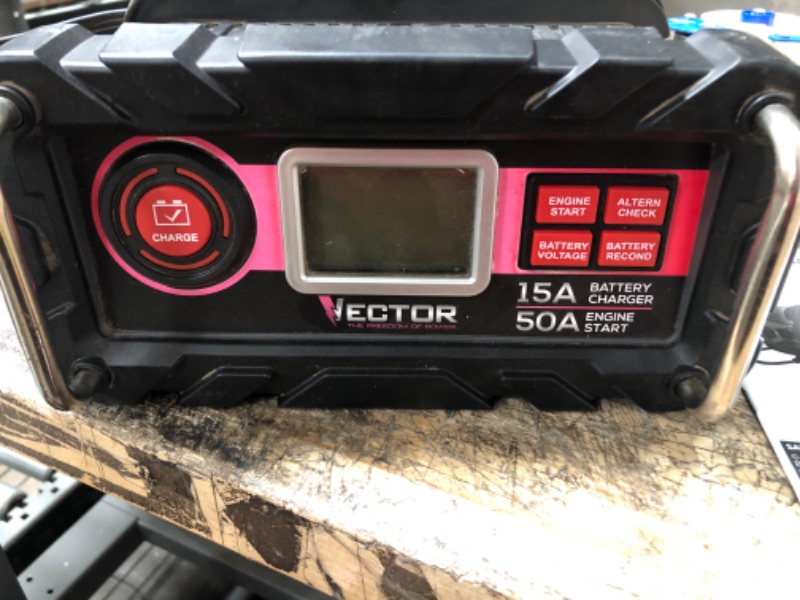 Photo 3 of Vector 15 Amp Automatic 12V Battery Charger with 50 Amp Engine Start and Alternator Check