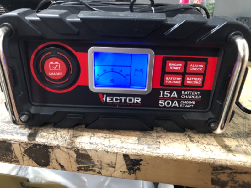 Photo 2 of Vector 15 Amp Automatic 12V Battery Charger with 50 Amp Engine Start and Alternator Check