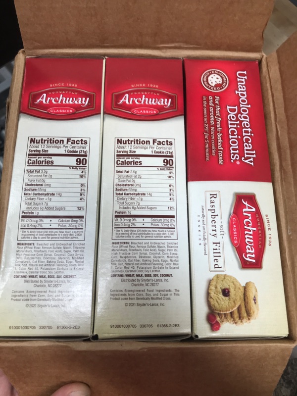 Photo 2 of 12 PACK OF Archway Cookies, Raspberry Filled, 9 Oz BEST BY 5/20/23