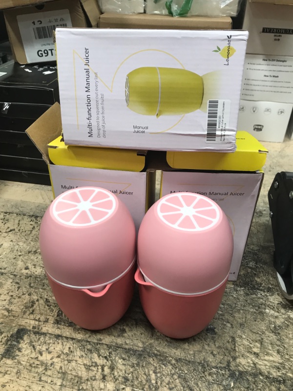 Photo 2 of 3 PACK OF Snowpea Manuel Juicer Lemon Squeezer Orange Citrus Lime Juicer Hand Press for Different Fruits (Pink)