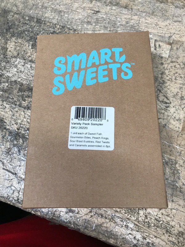 Photo 2 of *8/5/2023* SmartSweets Variety Pack Sampler, Candy With Low Sugar & Calorie - Sweet Fish, Sourmelon Bites, Peach Rings, Sour Blast Buddies, Red Twists, & New Soft Caramels, (Pack of 6 Individual Flavors)