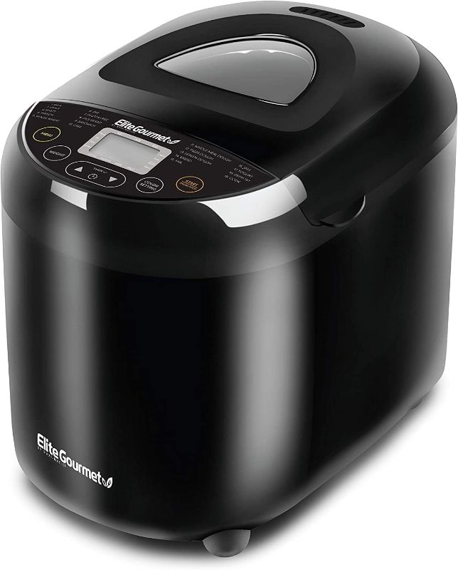 Photo 1 of 
Elite Gourmet EBM8103B Programmable Bread Maker Machine 3 Loaf Sizes, 19 Menu Functions Gluten Free White Wheat Rye French and more, 2 Lbs, Black