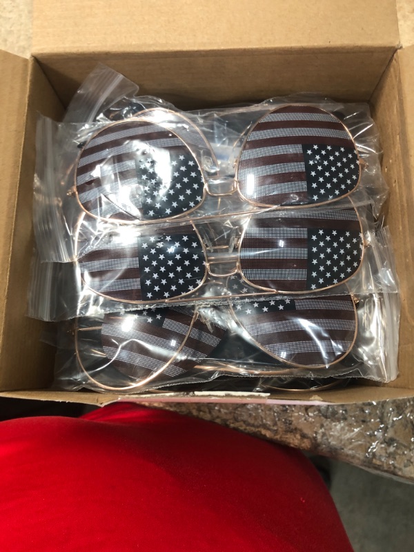 Photo 2 of 48 Pcs Independence Day Pool Party Kit 24 Inflatable Patriotic Beach Balls 12 Inch 4th of July Pool Game Balls and 24 American Flag Sunglasses for 4th of July Party Favor Accessories